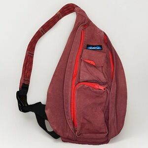 Kavu Rope Sling Bag in Brick Red - Canvas Crossbody Outdoor Purse #5739